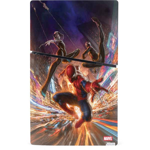 Marvel Spiderman Group Wall PS5 Slim Digital Edition Console Skin